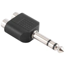 6.35mm 1/4 inch Male Stereo To 2 Dual  Female Y Splitter Audio Adapter7545