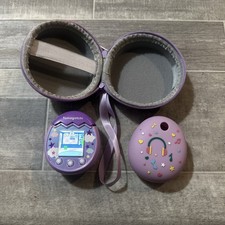 Tamagotchi Pix Sky Purple Electronic Virtual Pet W/ Cover / Case Bandai 2020