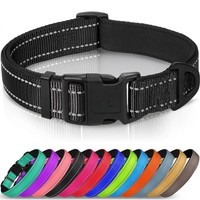 Reflektierendes Hundehalsband Gepolstert Nylon Verstellbar Schwarz GroßE Hunde