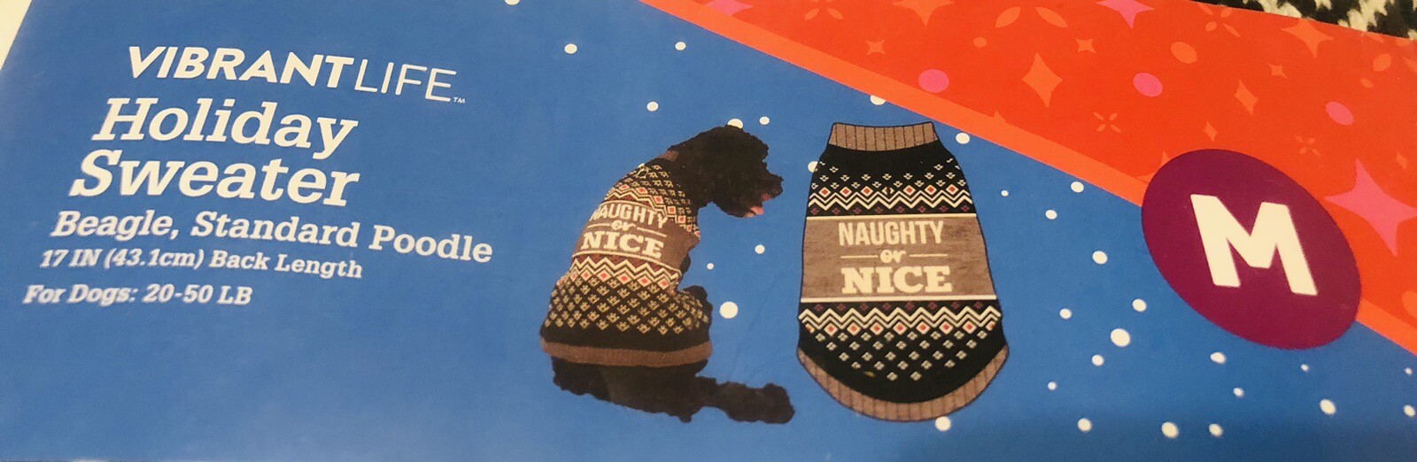 Vibrant Life Holiday Dog Sweater Naughty Or Nice Size Medium eBay
