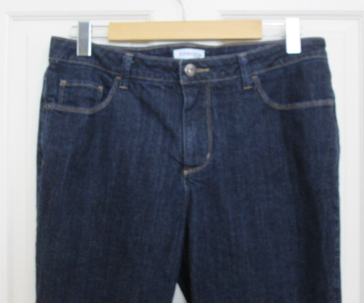 St Johns Bay Crop Jeans Womens Size 12 33x25 Dark Wash Stretch 140