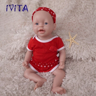 IVITA 15 Zoll Lebensechte Reborn Babypuppe Ganzkörper Silikon Baby Mädchen