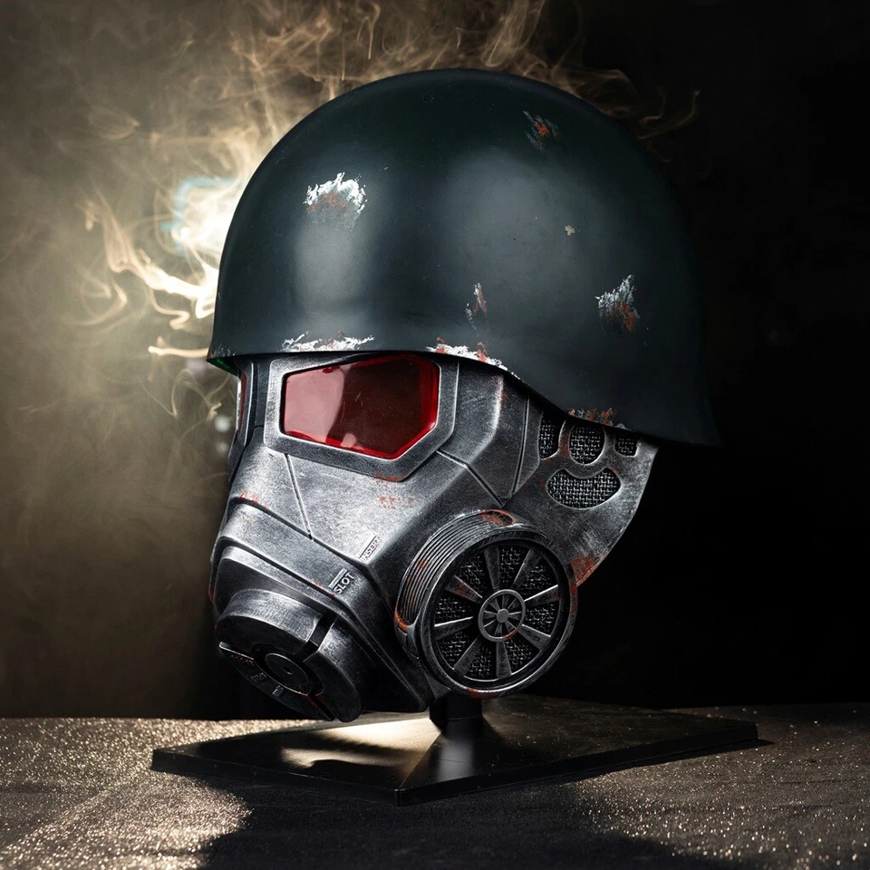 Game Fallout 4 NCR Veteran Ranger Helmet Cosplay Prop LED Light Resin Replicas - Image 2 of 4