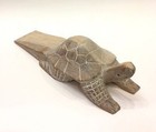 SEA TURTLE WOOD DOORSTOP - WHITEWASH FINISH