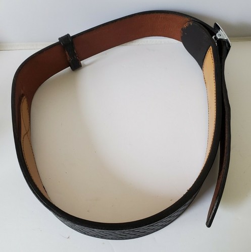 VTG C. A. Hoffman & Son Basket Weave Black Leather Police Duty Security Belt 38 - Picture 10 of 12