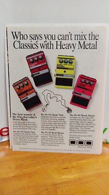 DOD FX GUITAR EFFECTS CLASSICS WITH HEAVY METAL - 1991 PRINT AD - 11 X 8.5  m1