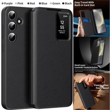 For Samsung Galaxy S26 S25 S24 S23 S22 Ultra A56 Window View Card Holder Case