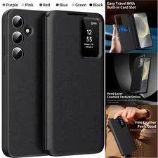 For Samsung Galaxy S25 Edge S24 S23 S22+ Ultra A56 Window View Card Holder Case