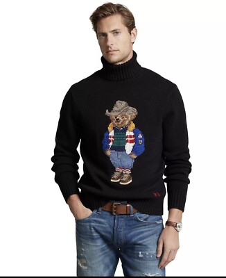 POLO RALPH LAUREN POLO BEAR TURTLENECK WOOL SWEATER SIZE XL POLO RALPH LAUREN POLO BEAR TURTLENECK WOOL SWEATER SIZE XL
