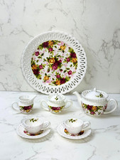 Vintage Royal Albert Old Country Roses Miniature Childs Tea Set 10 pcs