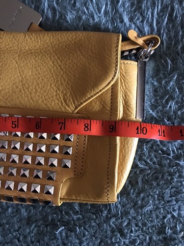KENNETH COLE Yellow Studded Leather Crossbody Bag Purse GORGEOUS!! ๐ - Picture 8 of 11