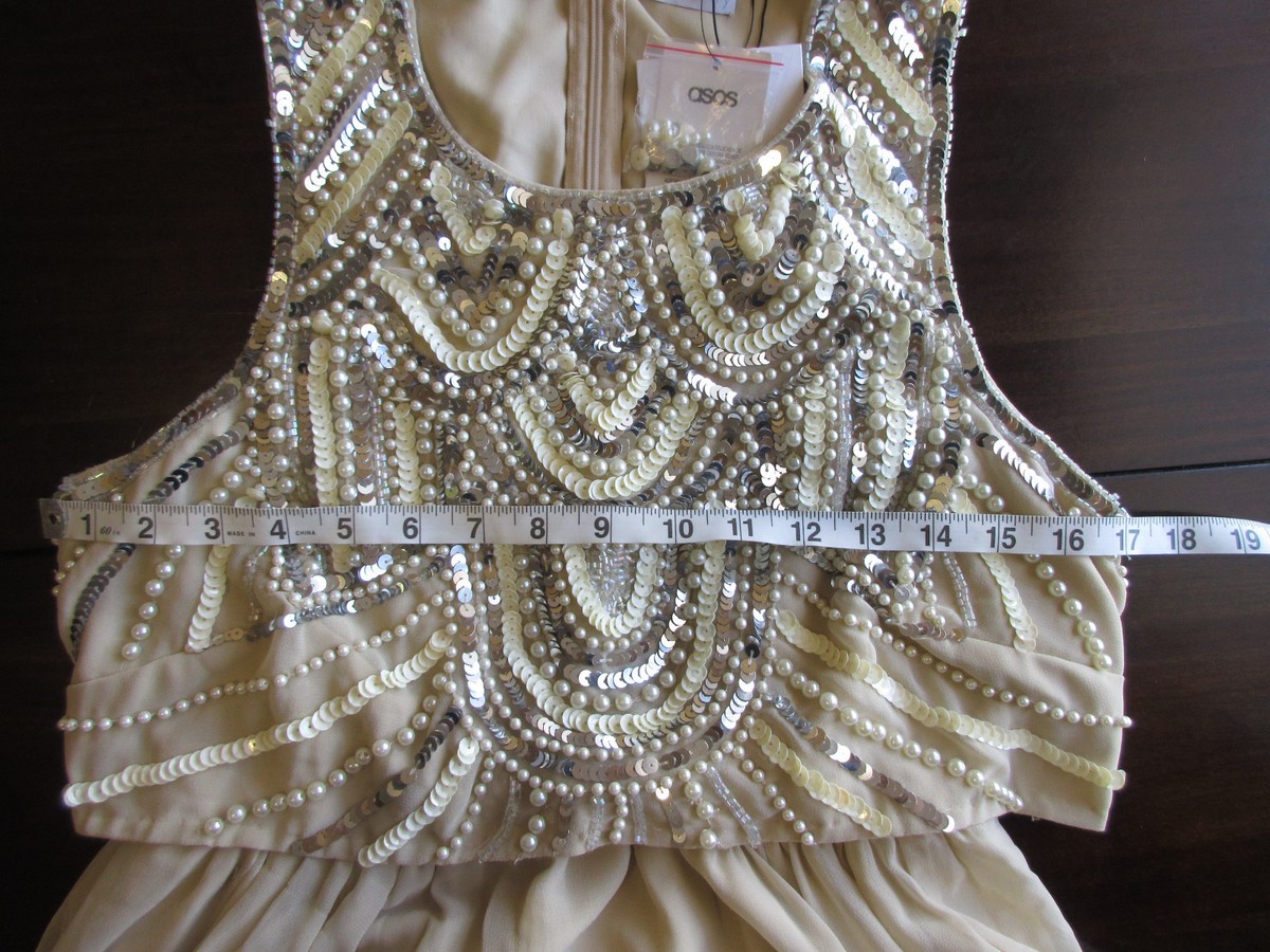 NEW ASOS Maternity Cream Embellished Top Midi Evening Dress sz 6 US NEW ASOS Maternity Cream Embellished Top Midi Evening Dress sz 6 US