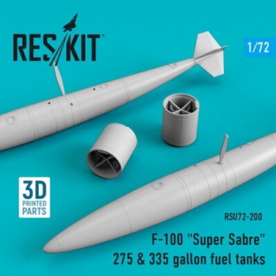1/72 Reskit RSU72-0200 F-100 ''Super Sabre'' 275 & 335 gallon fuel tanks