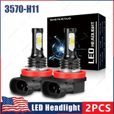 For Cadillac STS Sedan 4-Door 2005-2011 Pair H11 LED Headlight Low Beam Bulbs