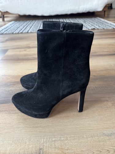 VERONICA BEARD WOMEN'S DALI BLACK SUEDE BOOTIES US SZ 7.5M PLATFORM BOOTS NWOB