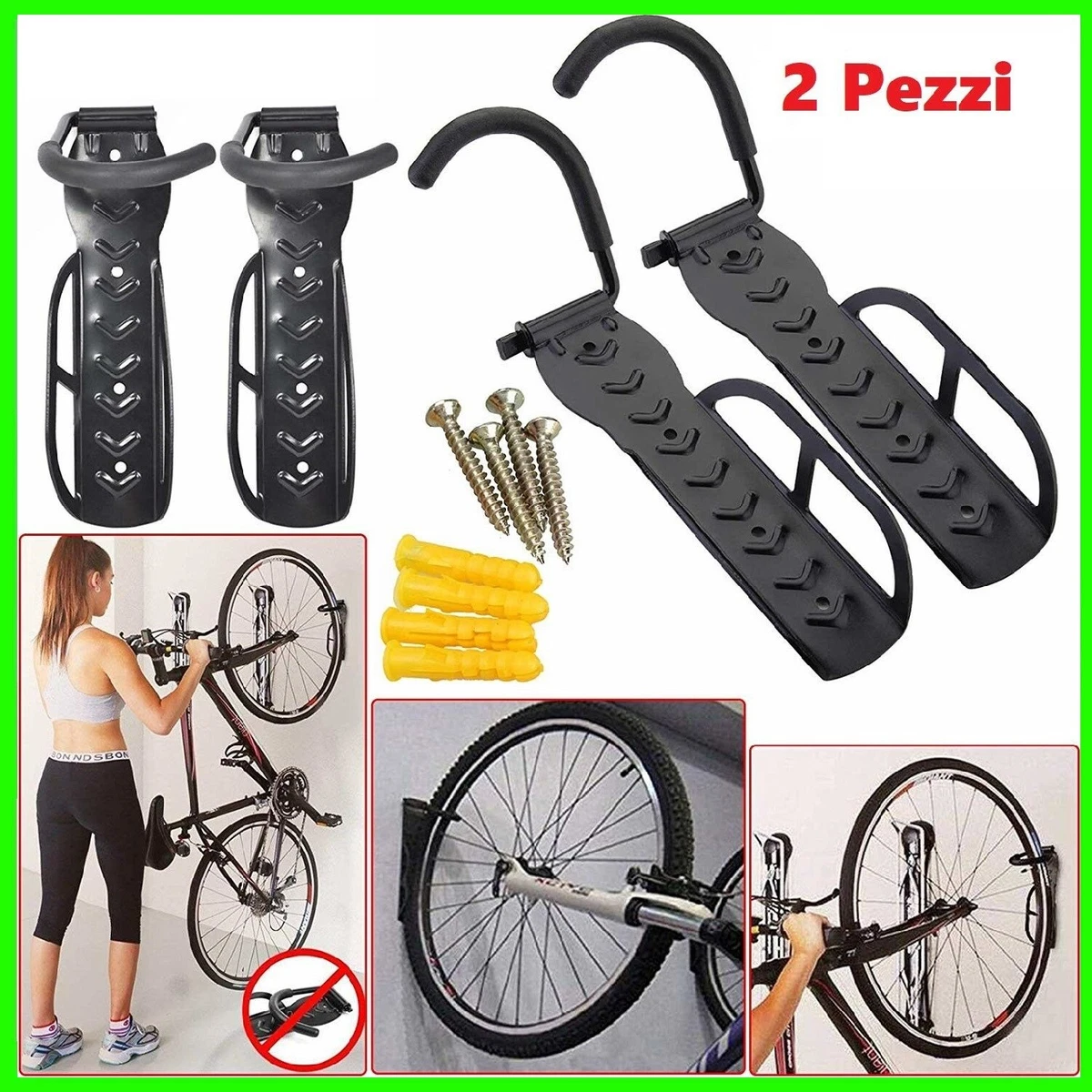 Supporto Bici Muro Fino 30 Kg Supporto Da Parete Per Bicicletta - Estensibile Fino A 34 Cm, Portata 30 Kg, Per Risparmiare Spazio In Garage Porta Bici Da Parete