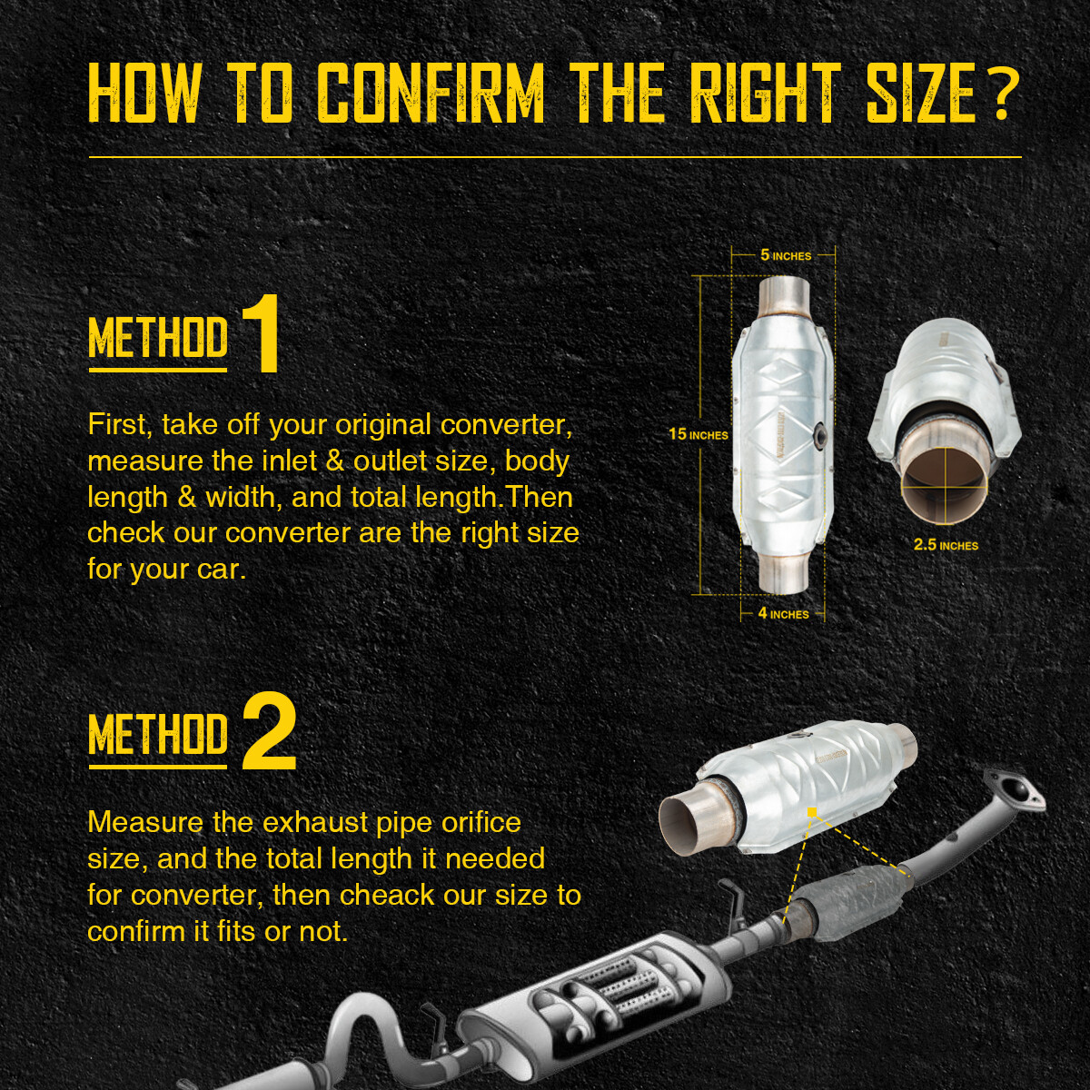 2.5" Universal Catalytic Converter w/O2 Port High Flow Performance Cat