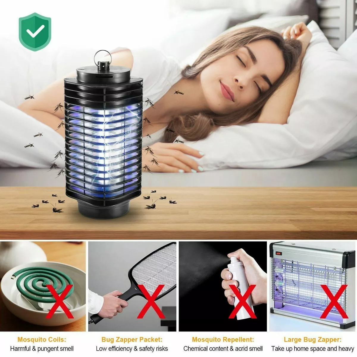 LED Electric Mosquito Killer Night Lamp Insect Repellent Zappers EU/US Plug  Home