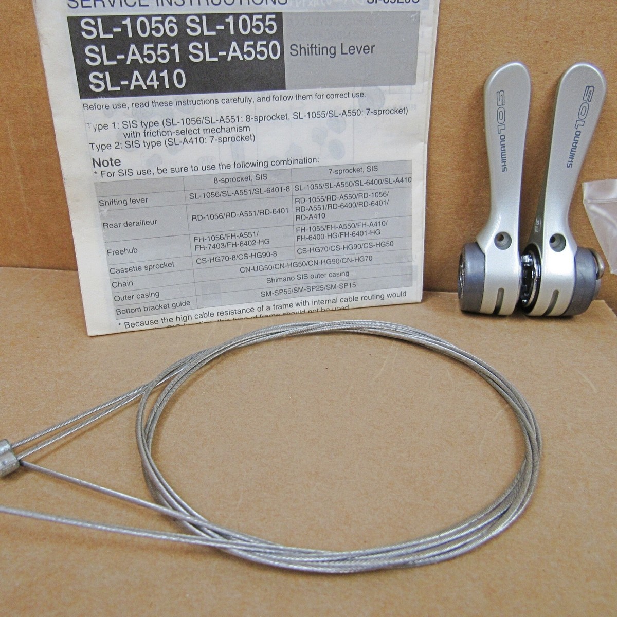 New-Old-Stock Shimano 105 8-Speed Index Shifters with Gray Enamel