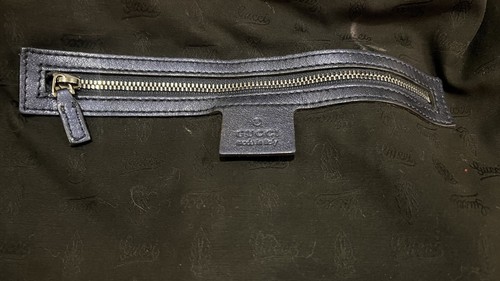 GUCCI Leather Metallic Blue Chain Shoulder Bag Tote Bag Hobo Bag - Picture 10 of 12