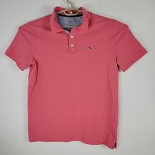 Vineyard Vines Mens Medium Pink Short Sleeve Cotton Polo Shirt