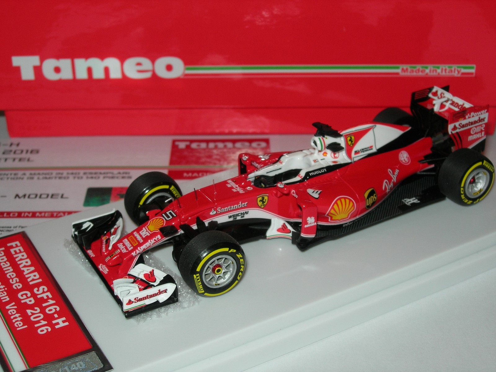 Tameo 1 43 built tmb043 Ferrari sf16-h Japan GP 2016 Sebastian Vettel New Ltd Tameo 1 43 built tmb043 Ferrari sf16-h Japan GP 2016 Sebastian Vettel New Ltd