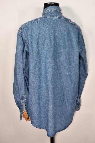 VTG Polo Ralph Lauren Denim Dungarees Workshirt Shirt Men's Metal Buttons XL - Picture 4 of 7