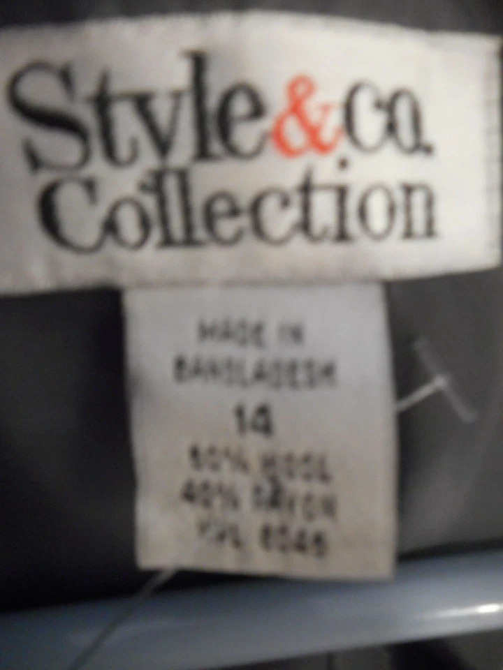 Style & Co Collection 女式 14 码灰色羊毛衬里西装外套 — 第 2/3 张图片