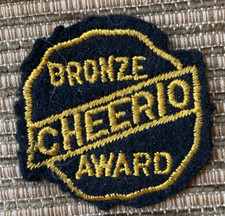Cheerio Yo-Yo Bronze Award Black Felt Patch