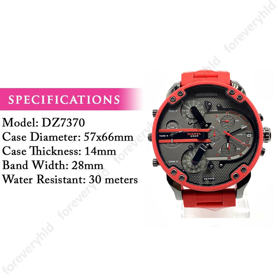 Diesel DZ7370 Mr Daddy 2.0 Red Quartz Stainless Steel Chronograph Men's Watch - image 2 of 4