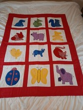 Handmade Quilt Child Blanket Farm Animals 37 x 49 : 