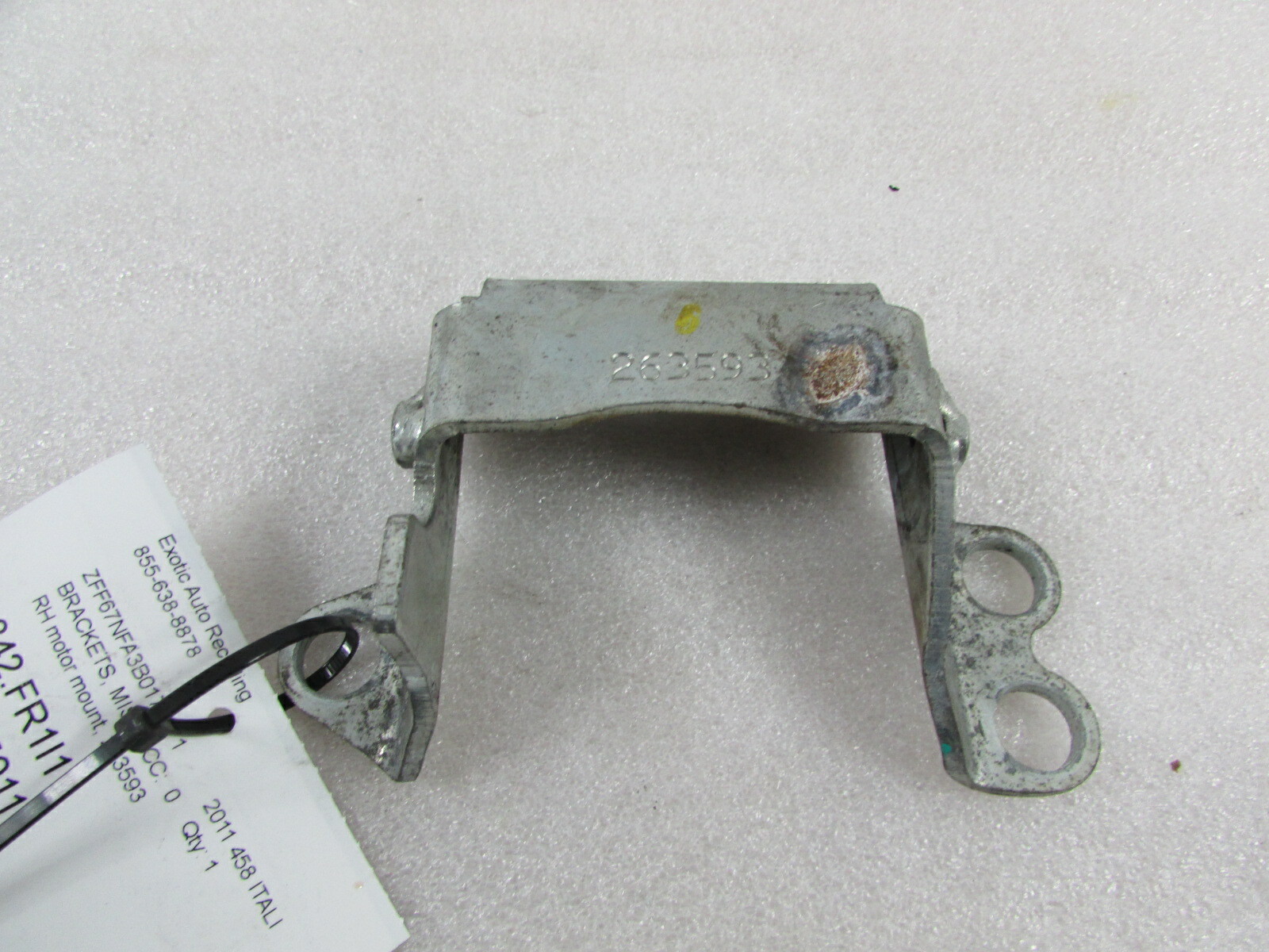 Ferrari 458 Italia, RH, Right Motor Mount Bracket, Used, P/N 263593