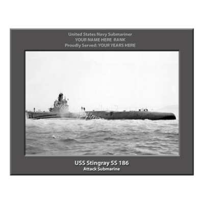 USS Stingray  SS-186 Personalized Canvas Submarine Photo Print Navy Veteran