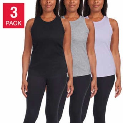 Danskin Ladies' Ribbed Tank, 3-pack