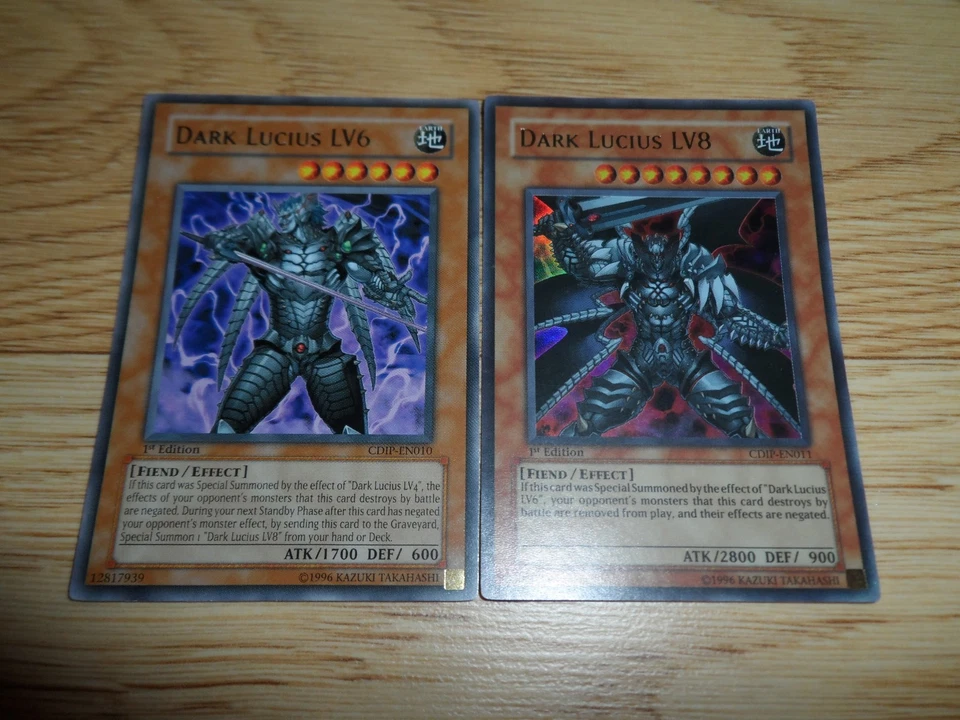 YUGIOH DARK LUCIUS LV8 CDIP-EN011 1ST ED ULTRA RARE + LV6 CDIP-EN010 1ST ED NM/M - Image 2 of 4