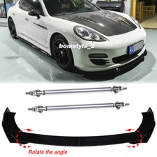 Front Bumper Lip Spoiler Splitter Body Kit Strut Rods For Porsche Panamera 970