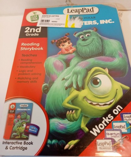 LeapFrog LeapPad Grade 2 Reading Storybook Disney Monsters Inc Book & Cartridge - 第 1/5 張圖片