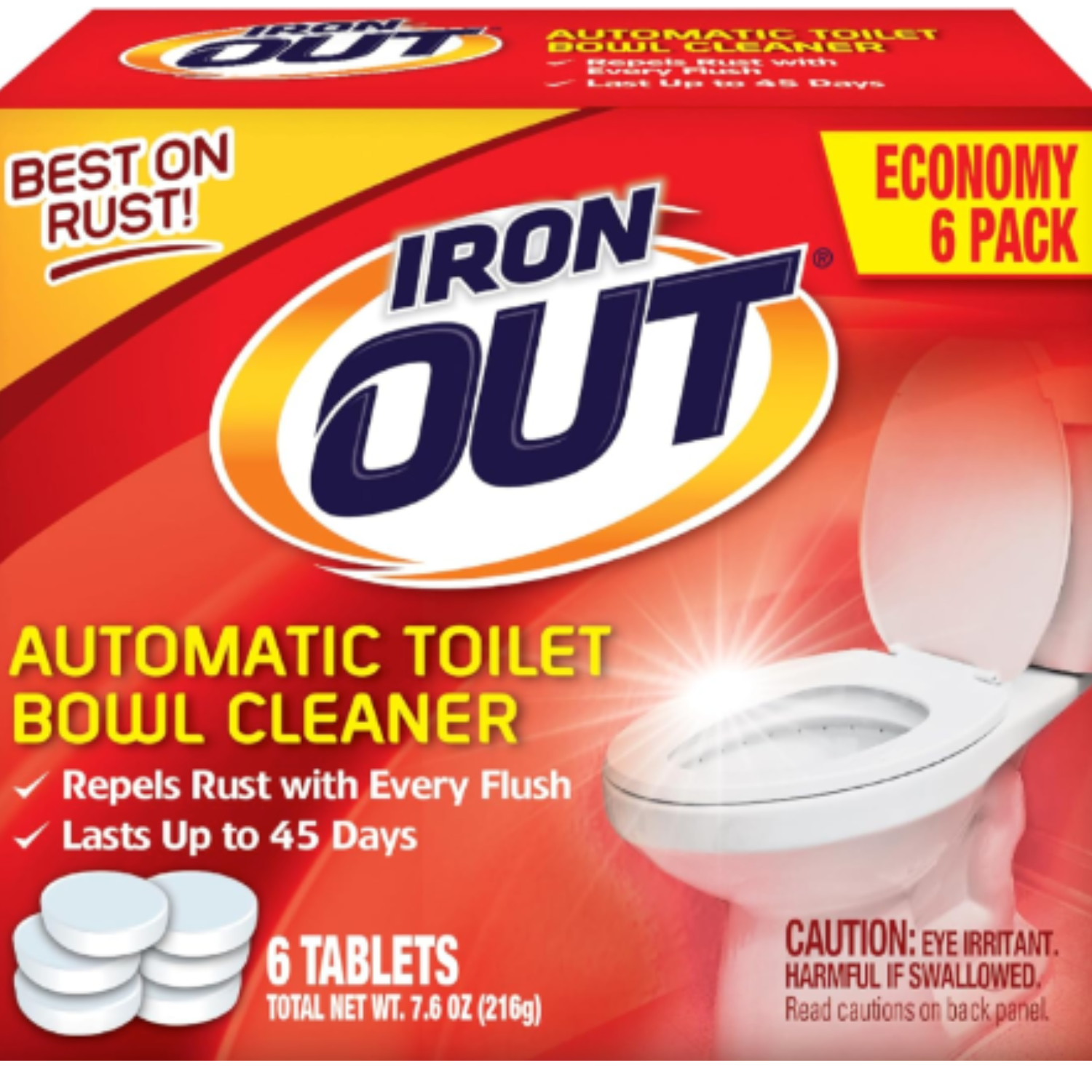 Iron OUT Toilet Bowl Cleaner Tablets, Toilet Cleaner, Pack of 1, 6