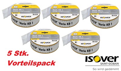 5 x Isover Klebeband Vario KB1 60mm x 40m f. luftdichte Dämmung Dampfbremsen