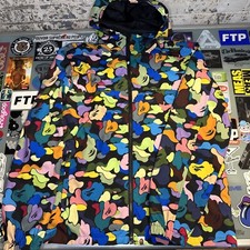 BAPE A Bathing Ape Multi Camo Hoodie Jacket Black Large