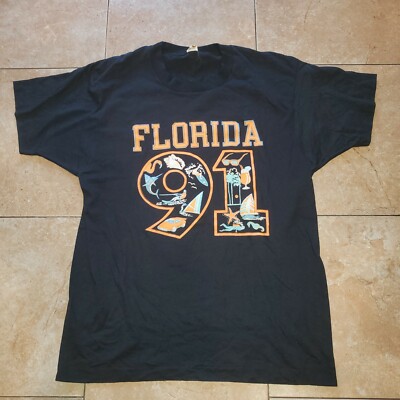 Vtg 91 Florida Toursit Tshirt Screen Stars Spring Break 90s Surfing Water Ski 
