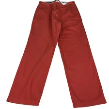 Brooks Brothers Hudson Men's Coral Red Flat Front Chino Pants 34x31 100% Cotton