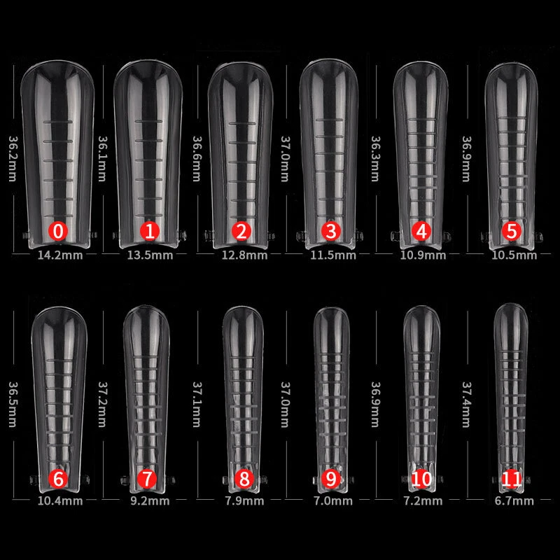 12 XXL Dual Tips transparent bei Acrylgel & Acryl. Popits Nagelverlängerung - Bild 2 von 2