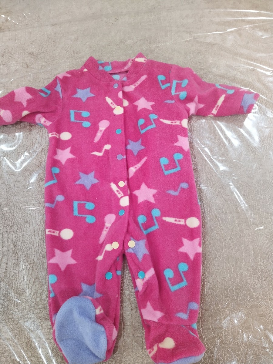 Dunnes pink fleece sleepsuit babygro girl age 0-3 months brand new