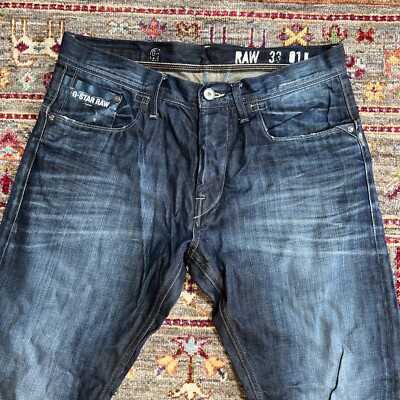 新品未使用　 G STAR ロー　デニム 33インチ G Star Jeans Adult 33 Blue Raw Denim Dark Wash GS01 Straight Leg