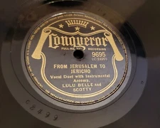Conqueror 78 RPM 9695 Lulu Belle And Scotty FROM JERUSALEM TO JERICO + NO HIDING