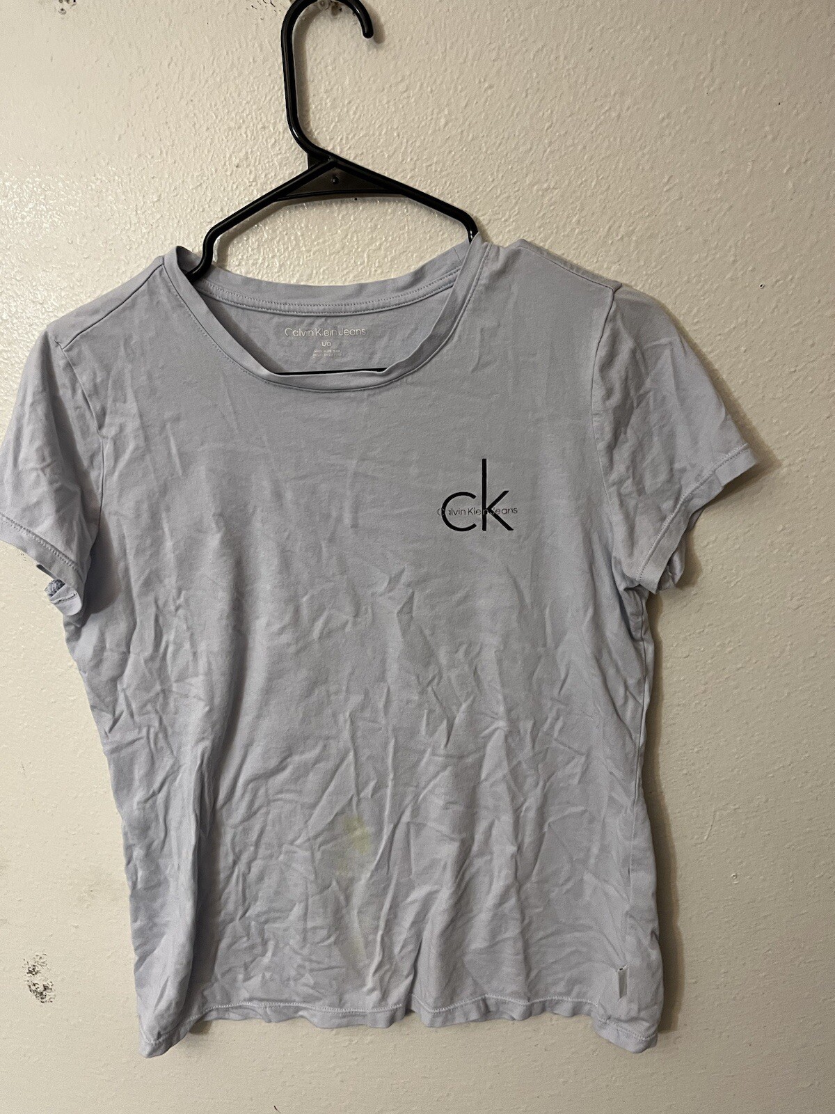 Calvin Klein Size Large Cotton Crew Neck Short-Sleeve T-Shirt Blue