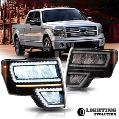 2*VLAND LED Reflector Headlights For 2009-2014 Ford F150 F-150 Raptor Left＆Right