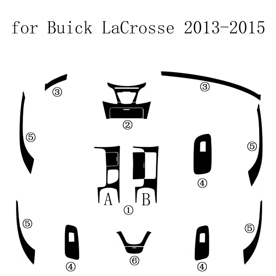 For Buick LaCrosse 2013-2015 3D Carbon Fiber Pattern Interior DIY Trim Decals - Imagem 4 de 4