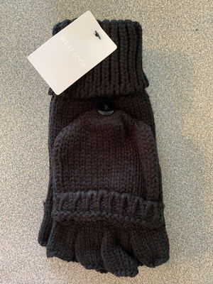 WEST LOOP Unisex Men's Women's Fingerless Black Gloves Adult Size NEW!